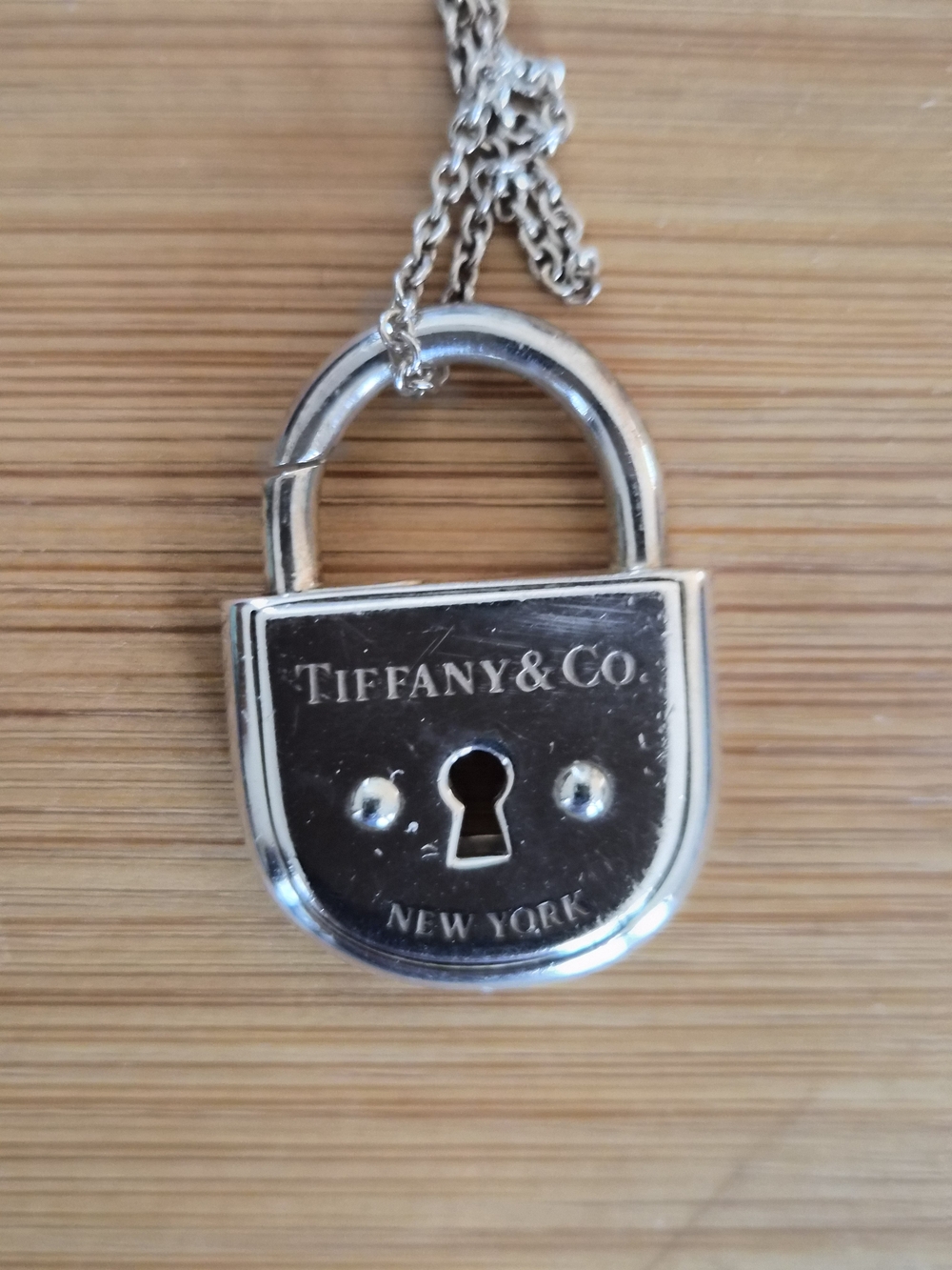 Tiffany & Co. STERLING  Silver ARC Padlock Pendant Necklace